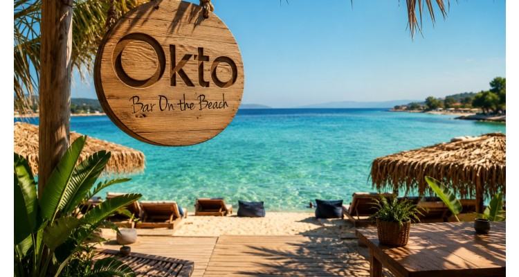 Trani Ammouda 'da Plaj Barı - Agios Nikolaos Halkidiki 